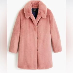 J Crew Faux Fur Coat Rose pink size medium